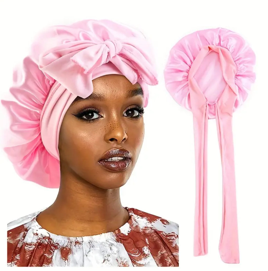 Satin Lace Up Bonnet